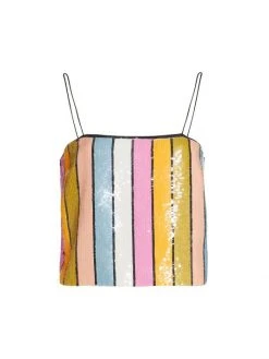 Veronica Beard Harmoni Striped Sequin Tank