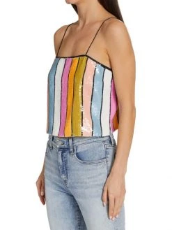 Veronica Beard Harmoni Striped Sequin Tank -Veronica Beard shop unnamed file 485