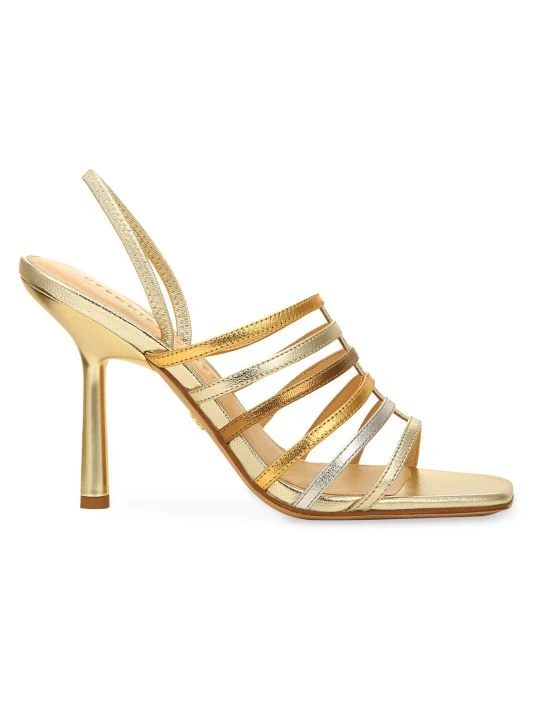 Veronica Beard Aldridge Metallic Leather Slingback Sandals 3 Veronica Beard Aldridge Metallic Leather Slingback Sandals