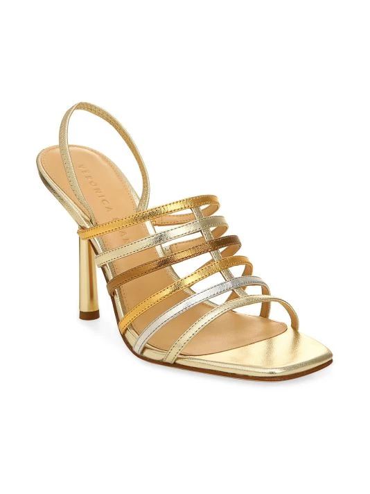 Veronica Beard Aldridge Metallic Leather Slingback Sandals 4 Veronica Beard Aldridge Metallic Leather Slingback Sandals - Image 2