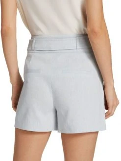 Veronica Beard Pine Linen-Blend Shorts -Veronica Beard shop unnamed file 522