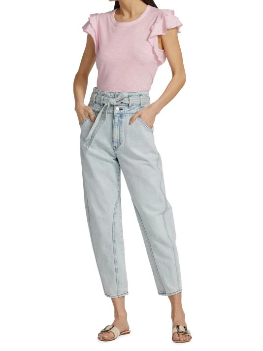 Veronica Beard Pearl Belted High-Rise Barrel Crop Jeans 4 Veronica Beard Pearl Belted High-Rise Barrel Crop Jeans - Image 2