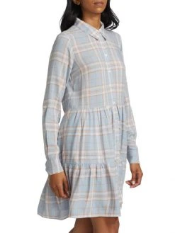 Veronica Beard Jemila Plaid Tiered Shirtdress -Veronica Beard shop unnamed file 553
