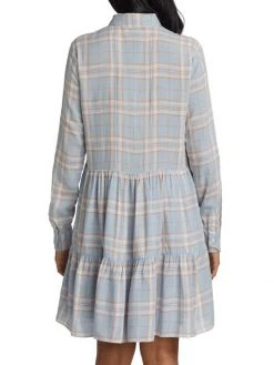 Veronica Beard Jemila Plaid Tiered Shirtdress -Veronica Beard shop unnamed file 554