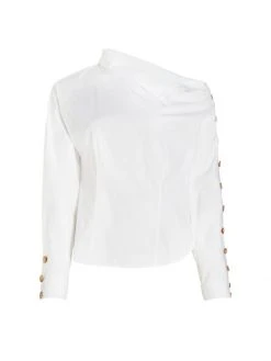 Veronica Beard Fauri Asymmetric Poplin Shirt