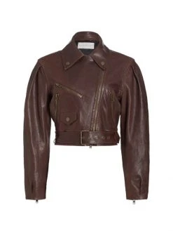 Veronica Beard Marea Leather Moto Jacket