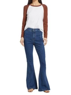 Veronica Beard Mason Baseball T-Shirt White Ink -Veronica Beard shop unnamed file 607