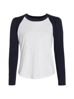 Veronica Beard Mason Baseball T-Shirt White Ink -Veronica Beard shop unnamed file 609