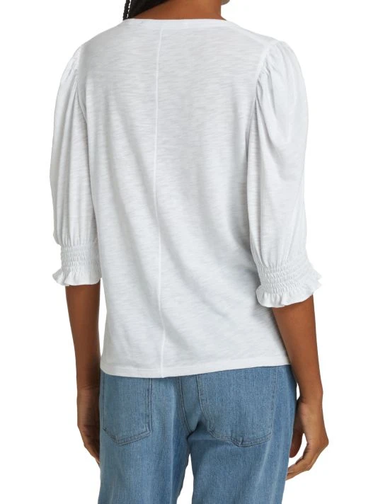 Veronica Beard Jacie Smocked Cotton Tee 7 Veronica Beard Jacie Smocked Cotton Tee - Image 5