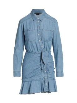 Veronica Beard Valle Ruffled Chambray Dress