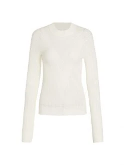 Veronica Beard Raylan Pointelle-Knit Pullover Sweater