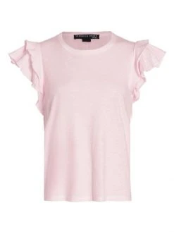Veronica Beard Akeela Ruffled Cotton-Blend T-Shirt