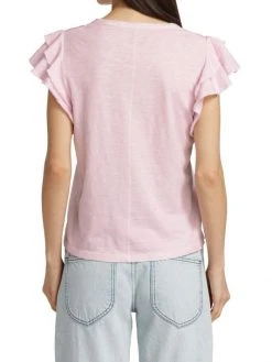 Veronica Beard Akeela Ruffled Cotton-Blend T-Shirt 6 Veronica Beard Akeela Ruffled Cotton-Blend T-Shirt -Veronica Beard shop unnamed file 706