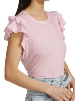 Veronica Beard Akeela Ruffled Cotton-Blend T-Shirt 7 Veronica Beard Akeela Ruffled Cotton-Blend T-Shirt -Veronica Beard shop unnamed file 707