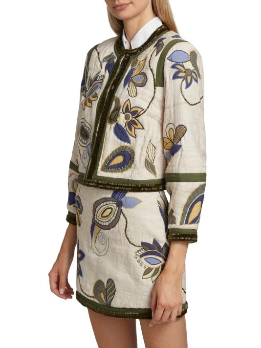 Veronica Beard Benicia Embellished Silk Jacket 6 Veronica Beard Benicia Embellished Silk Jacket - Image 4