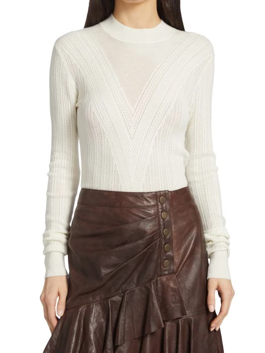 Veronica Beard Raylan Pointelle-Knit Pullover Sweater 5 Veronica Beard Raylan Pointelle-Knit Pullover Sweater - Image 3