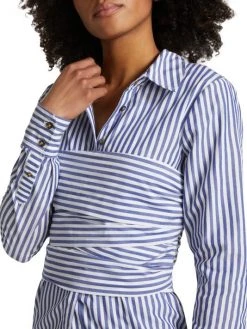 Veronica Beard Baylor Wrap-Waist Shirt 7 Veronica Beard Baylor Wrap-Waist Shirt -Veronica Beard shop unnamed file 721