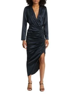 Veronica Beard Cameri Ruched Satin Midi Dress 4 Veronica Beard Cameri Ruched Satin Midi Dress -Veronica Beard shop unnamed file 725