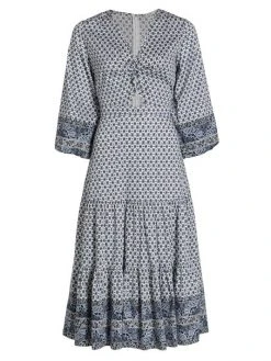 Veronica Beard Dinia Geometric Cutout Midi-Dress