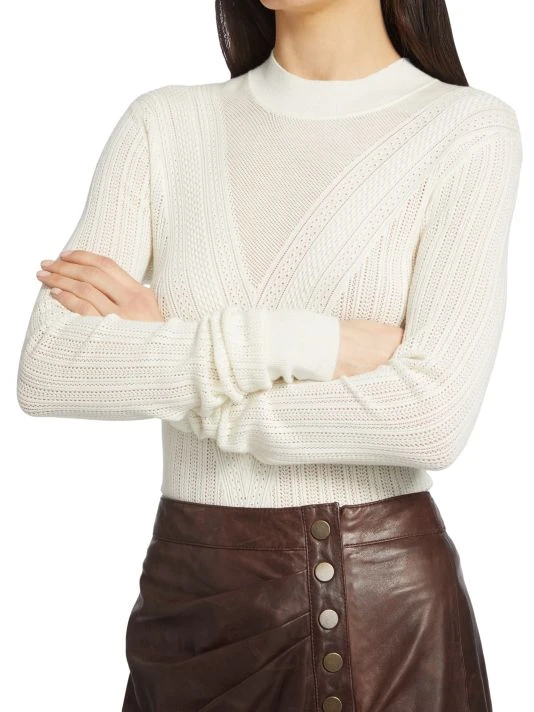 Veronica Beard Raylan Pointelle-Knit Pullover Sweater 8 Veronica Beard Raylan Pointelle-Knit Pullover Sweater - Image 6
