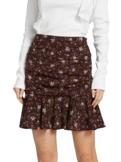 Veronica Beard Taras Ruched Silk Mini Skirt -Veronica Beard shop unnamed file 753