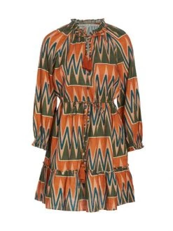Veronica Beard Danica Printed Linen & Cotton Dress