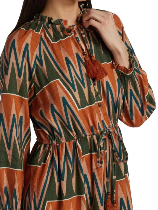 Veronica Beard Danica Printed Linen & Cotton Dress 8 Veronica Beard Danica Printed Linen & Cotton Dress - Image 6