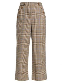 Veronica Beard Hunter Wide-Leg Cropped Pants