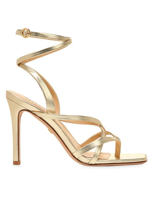 Veronica Beard Abriella Metallic Leather Strappy Sandals 3 Veronica Beard Abriella Metallic Leather Strappy Sandals