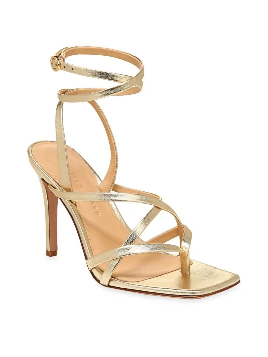 Veronica Beard Abriella Metallic Leather Strappy Sandals 4 Veronica Beard Abriella Metallic Leather Strappy Sandals - Image 2