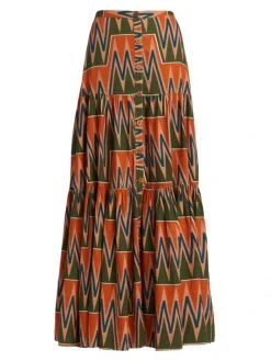 Veronica Beard Sundance Printed Linen & Cotton Maxi Skirt