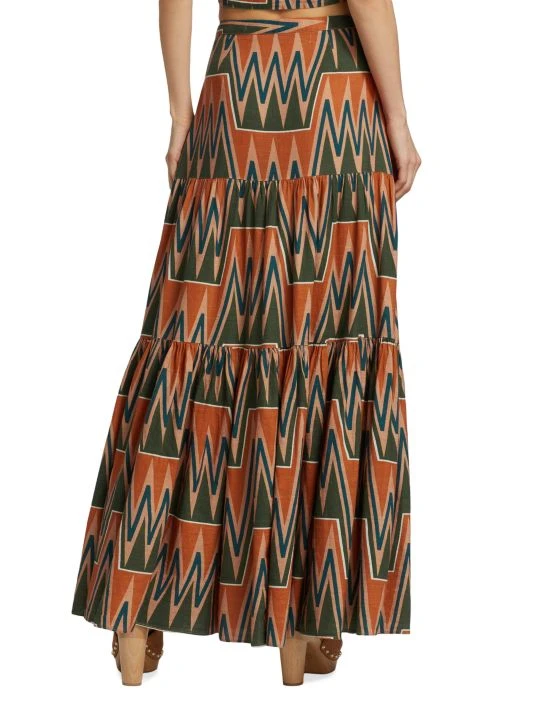 Veronica Beard Sundance Printed Linen & Cotton Maxi Skirt 7 Veronica Beard Sundance Printed Linen & Cotton Maxi Skirt - Image 5