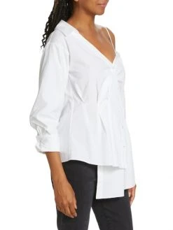 Veronica Beard Tomasi Asymmetric Poplin Shirt -Veronica Beard shop unnamed file 850