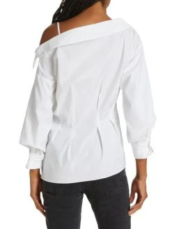 Veronica Beard Tomasi Asymmetric Poplin Shirt -Veronica Beard shop unnamed file 851