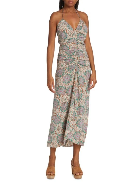 Veronica Beard Aldana Ruched Paisley Midi-Dress 4 Veronica Beard Aldana Ruched Paisley Midi-Dress - Image 2