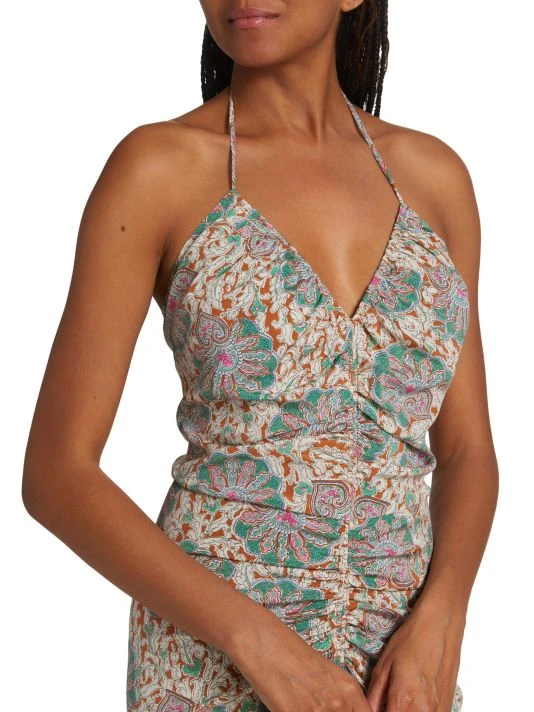 Veronica Beard Aldana Ruched Paisley Midi-Dress 8 Veronica Beard Aldana Ruched Paisley Midi-Dress - Image 6