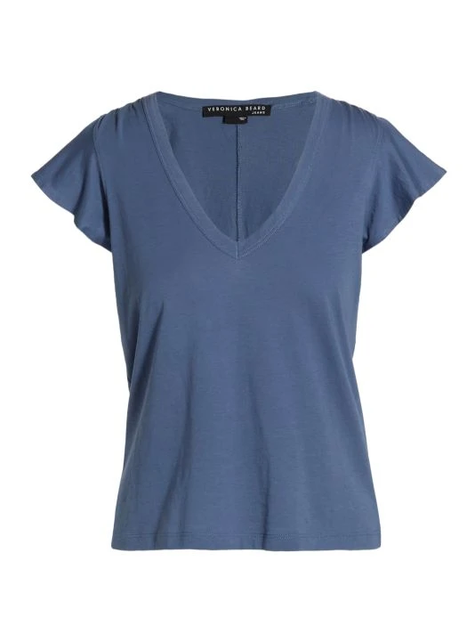 Veronica Beard Mesa V-Neck T-Shirt Slate 3 Veronica Beard Mesa V-Neck T-Shirt Slate