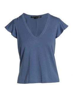 Veronica Beard Mesa V-Neck T-Shirt Slate 8 Veronica Beard Mesa V-Neck T-Shirt Slate -Veronica Beard shop unnamed file 890