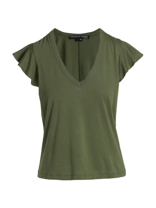 Veronica Beard Mesa V-Neck T-Shirt Slate 6 Veronica Beard Mesa V-Neck T-Shirt Slate - Image 4