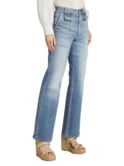 Veronica Beard Crosbie Double-Pocket High-Rise Wide-Leg Jeans -Veronica Beard shop unnamed file 895
