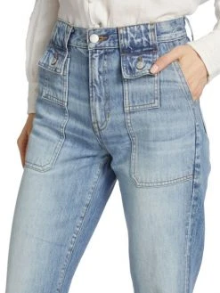 Veronica Beard Crosbie Double-Pocket High-Rise Wide-Leg Jeans -Veronica Beard shop unnamed file 897