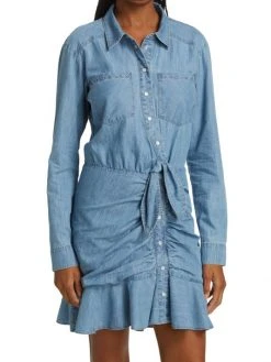 Veronica Beard Valle Ruffled Chambray Dress 4 Veronica Beard Valle Ruffled Chambray Dress -Veronica Beard shop unnamed file 9