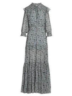 Veronica Beard Nitza Silk Paisley Maxi Dress