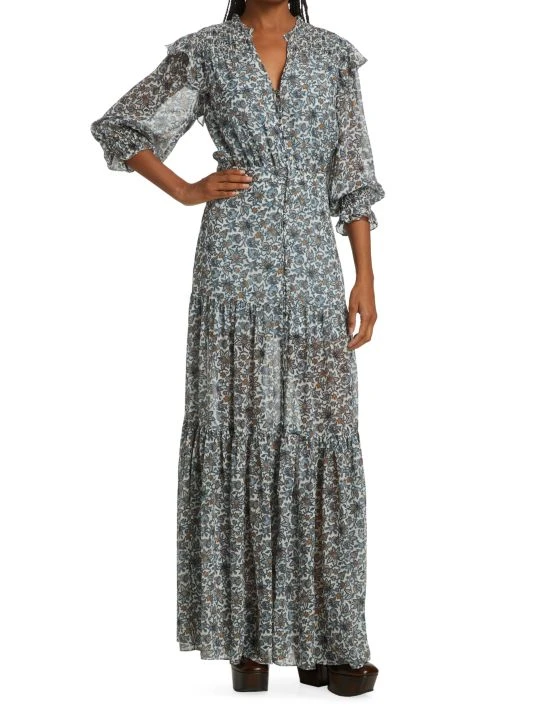 Veronica Beard Nitza Silk Paisley Maxi Dress 4 Veronica Beard Nitza Silk Paisley Maxi Dress - Image 2