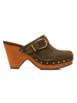 Veronica Beard Hendrix Suede Buckle Clog